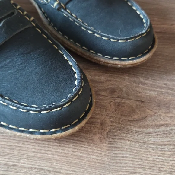 Born Nerina Navy Penny Loafers - Classic Slip-On Shoes - Picture 2 of 6